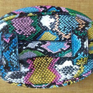 Tropical Color Faux Snakeskin Fanny Pack
